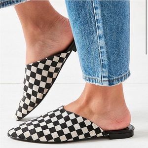 Urban outfitters checkered flat mules